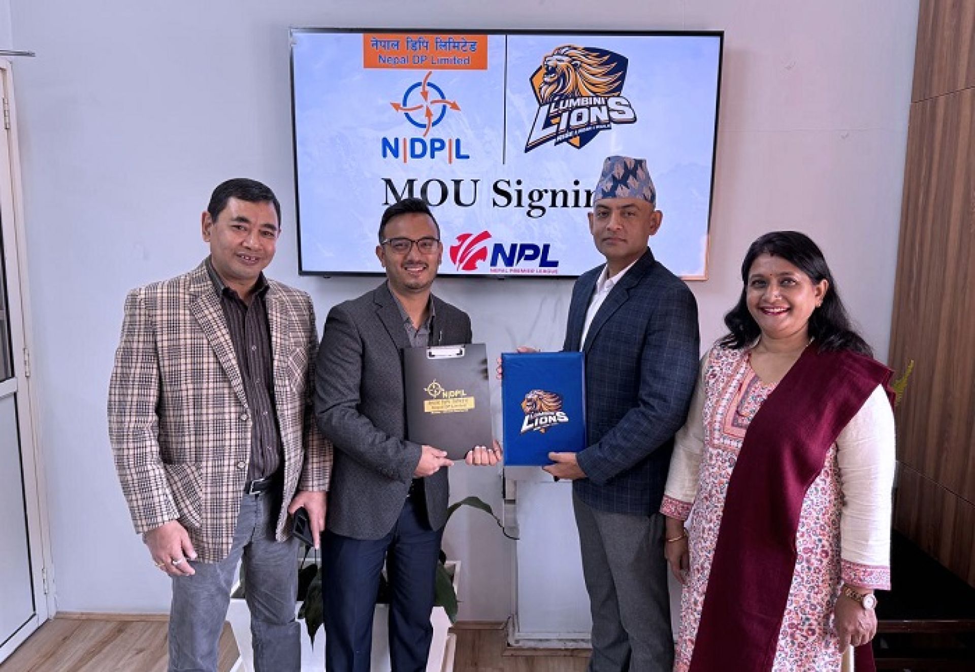 नेपाल डिपिद्वारा एनपीएलका लागि लुम्बिनी लायन्स फ्रेंचाइजसँग प्रायोजन सम्झौता